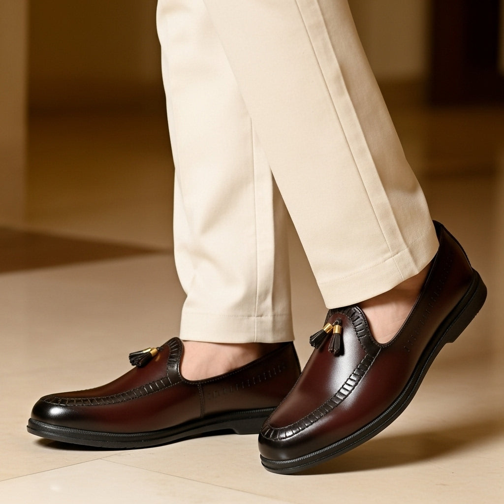 Pure Hand Made Leather Loafer With Comfortable Rubber Sole
