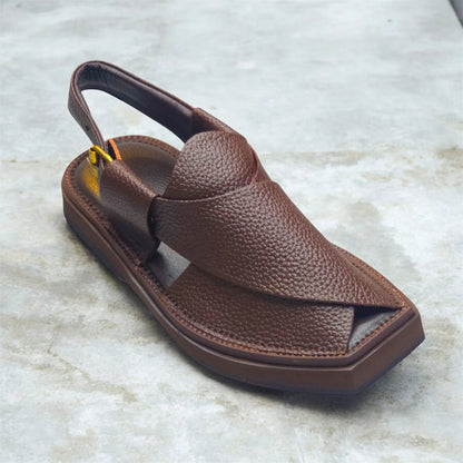 Kaptaan Brown Dotted Handmade Peshawari