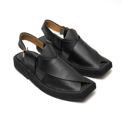 Kaptaan Black Dotted Handmade Peshawari