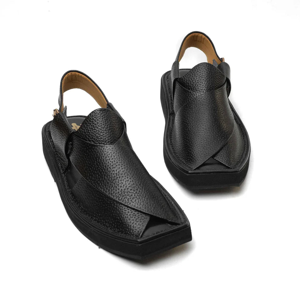 Kaptaan Black Dotted Handmade Peshawari