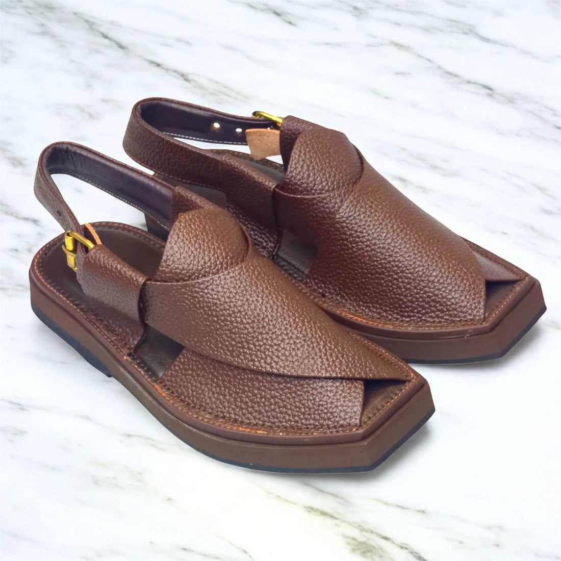 Kaptaan Brown Dotted Handmade Peshawari