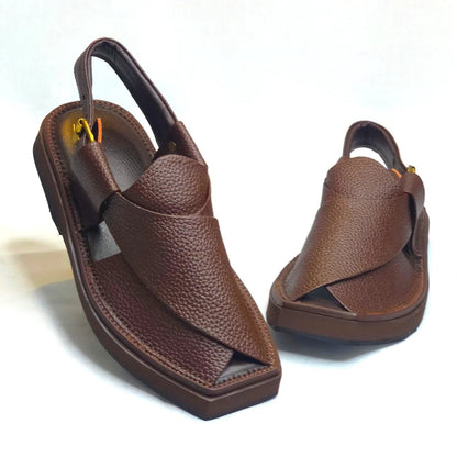 Kaptaan Brown Dotted Handmade Peshawari