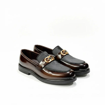 Shaded Brown With Suade Pattern leather Loafer | With Premium Gel soul For Comfort
